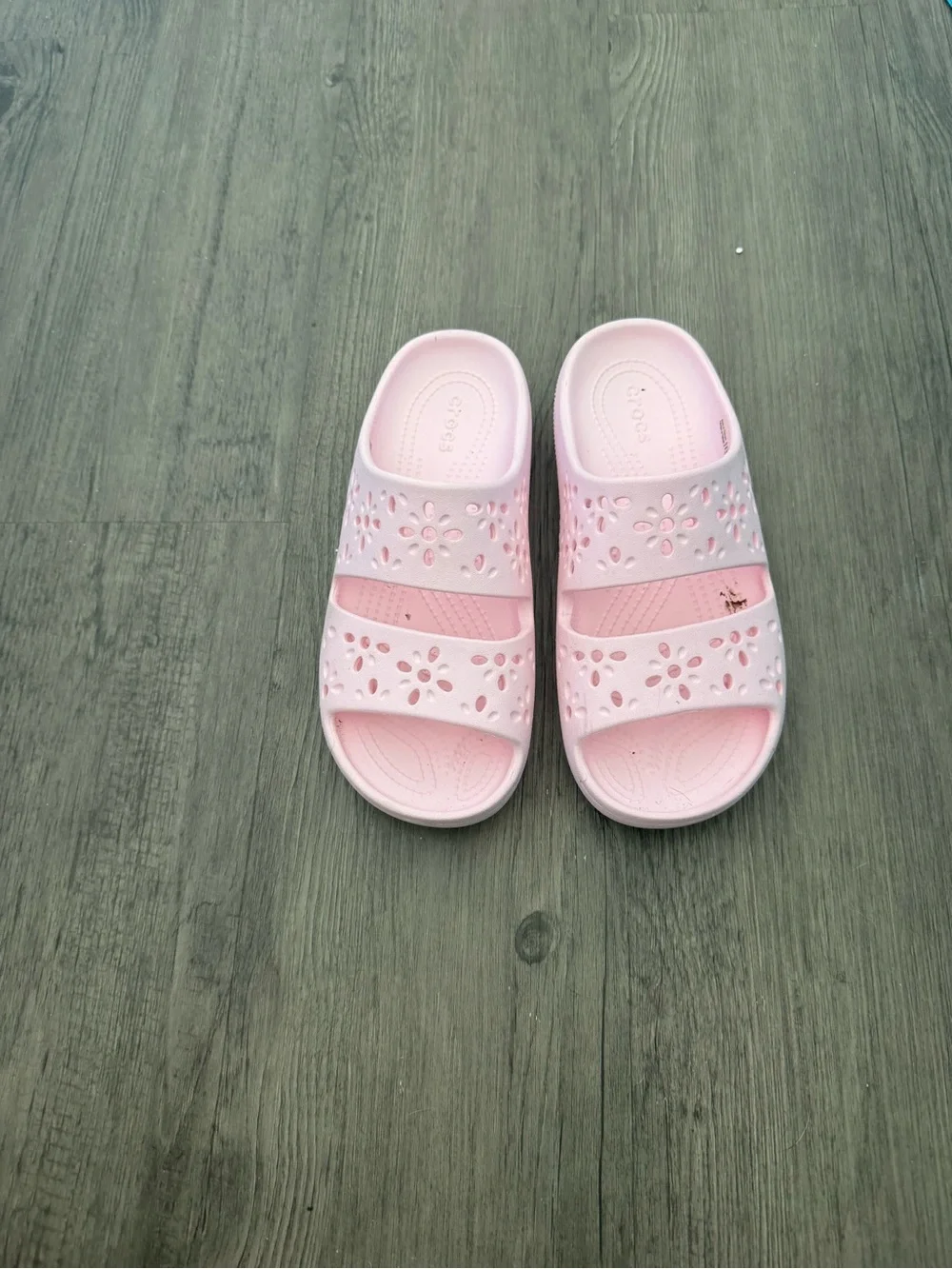 Crocs Classic Floral Cutout Slide Sandal